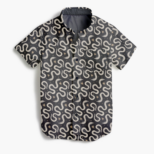 Tiny Whales Adventure Society Button Up Shirt