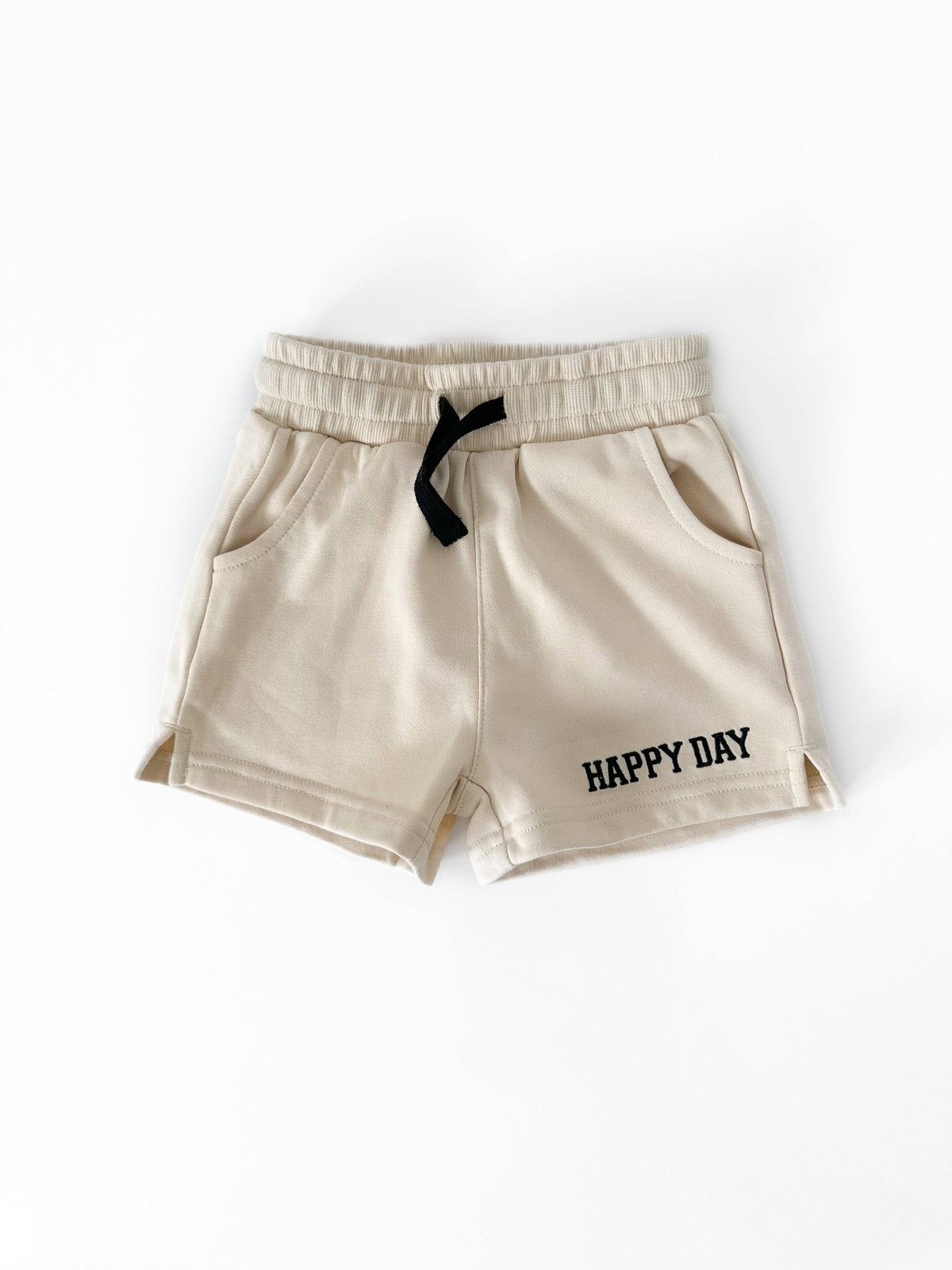 &quot;Happy Day&quot; Fleece Sweat Short | Sand