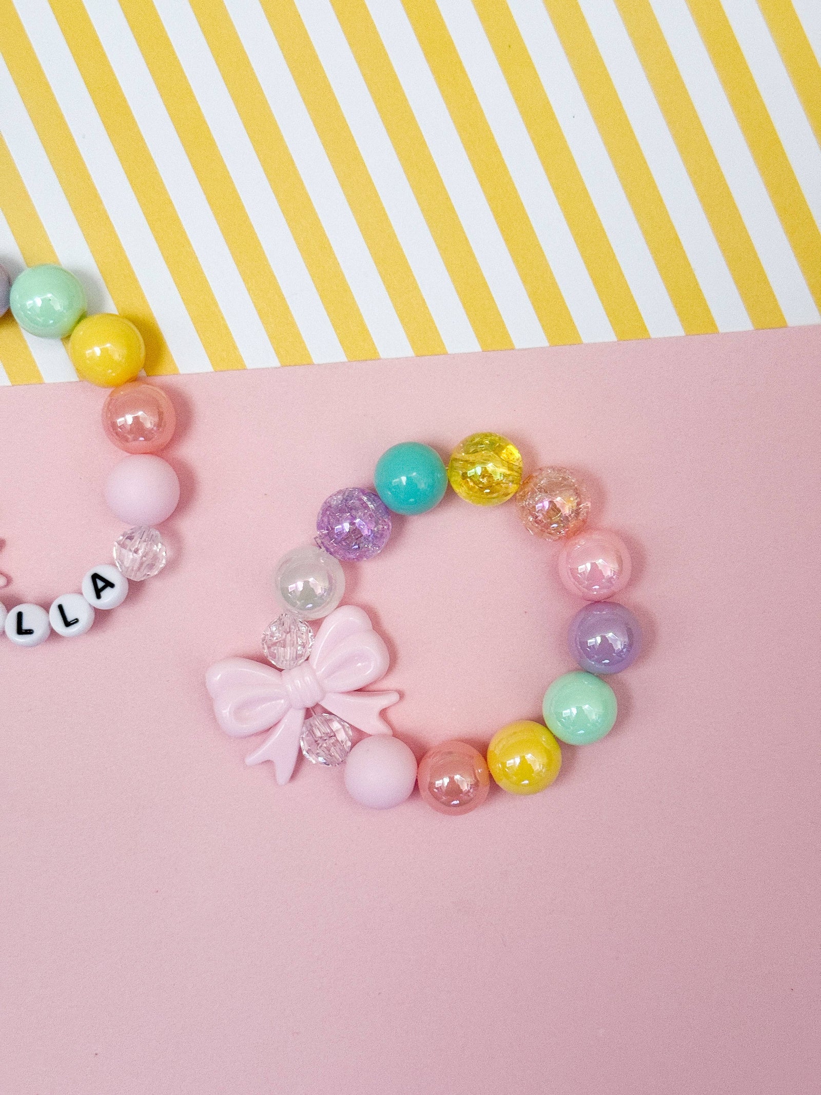 Pink Rainbow Bow Bracelet