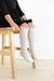 Little Stocking Co. Heathered Ivory Fancy Lace Top Knee High Socks