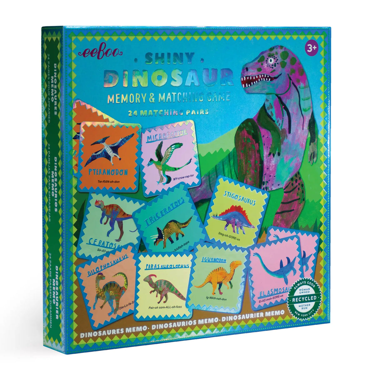 eeBoo Shiny Dinosaur Memory &amp; Matching Game