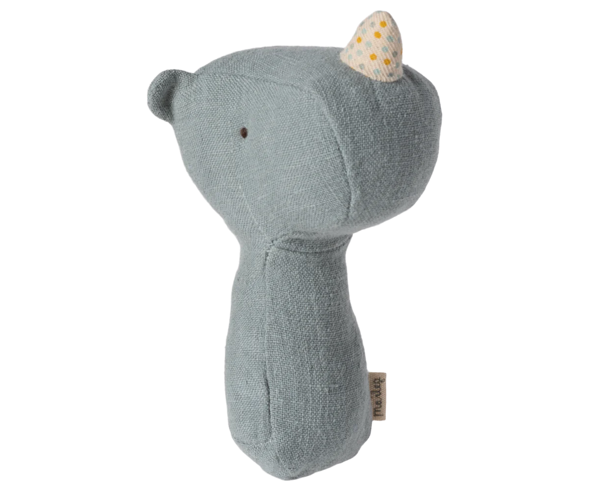 Maileg Lullaby Friend Rattles | Dusty Blue Rhino