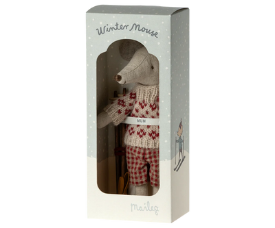 Maileg Winter Mouse with Ski Set | Mom Mouse