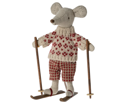 Maileg Winter Mouse with Ski Set | Mom Mouse