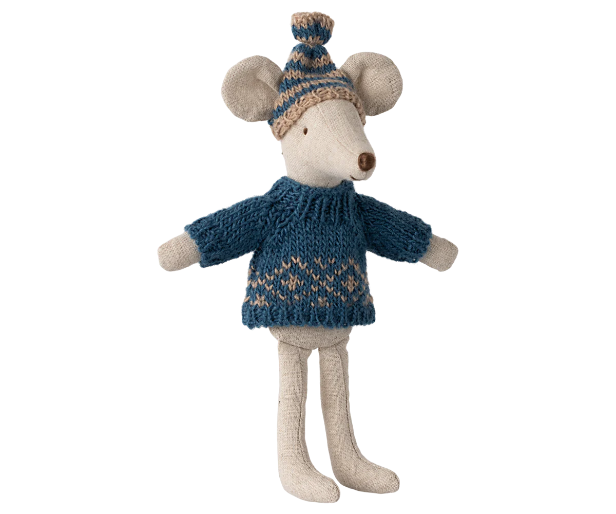 Maileg Knitted Sweater and Hat | Dad Mouse