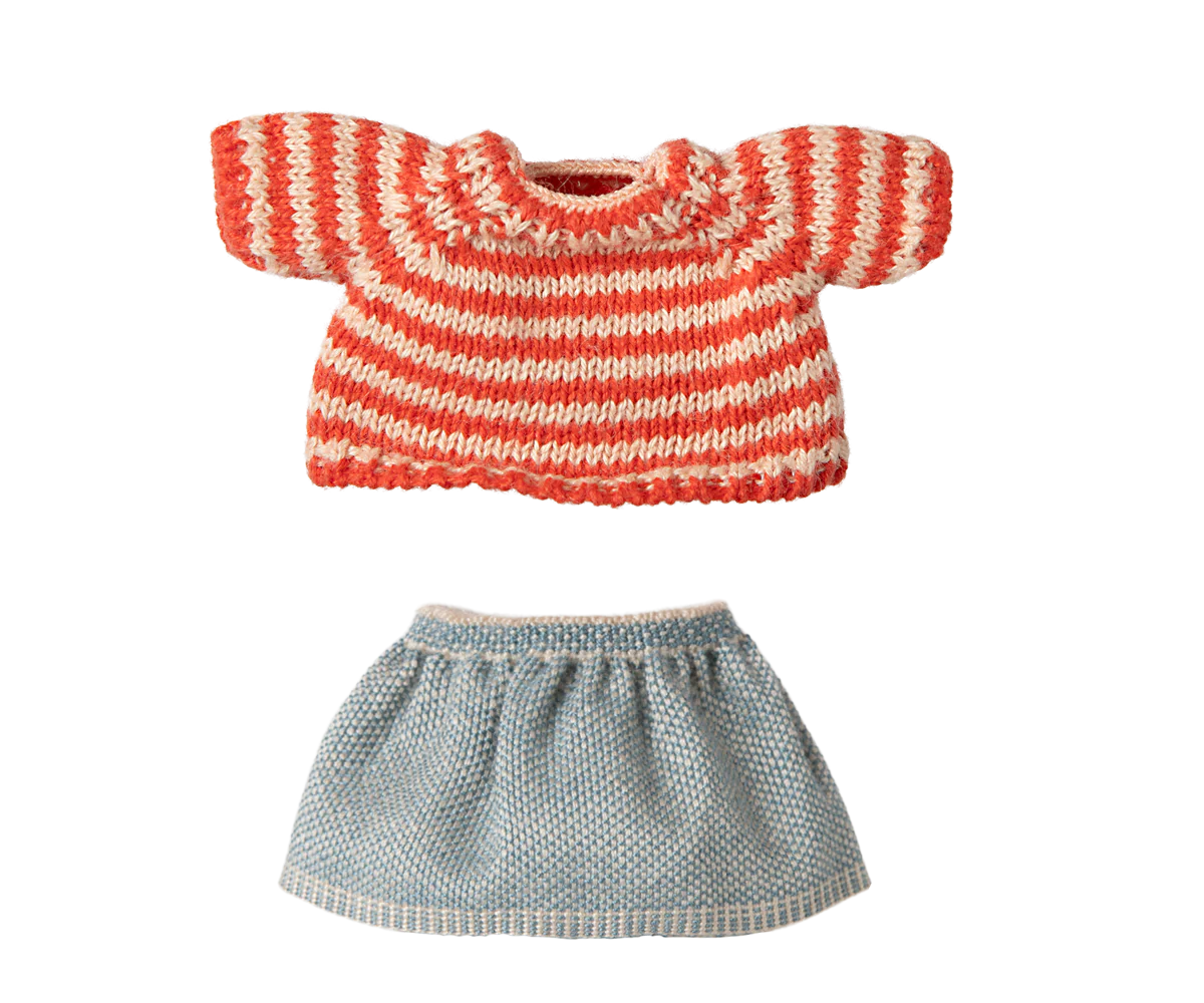 Maileg Knitted Sweater and Skirt | Big Sister Mouse