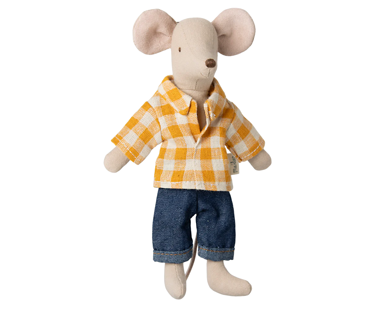 Maileg Dad Mouse | Yellow Shirt