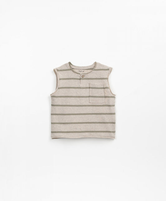 Play Up Sleeveless Striped Tee | Green Stripes