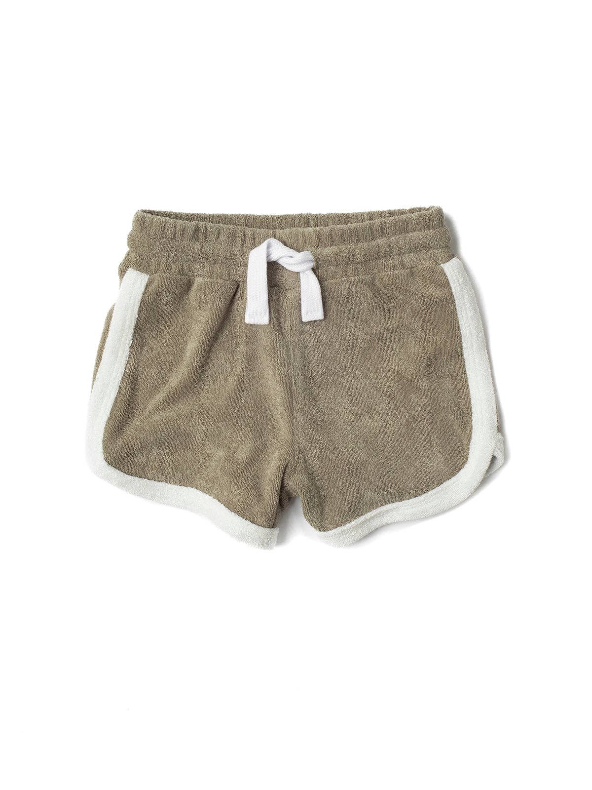 Little Bipsy Terry Cloth Track Short | Khaki Green