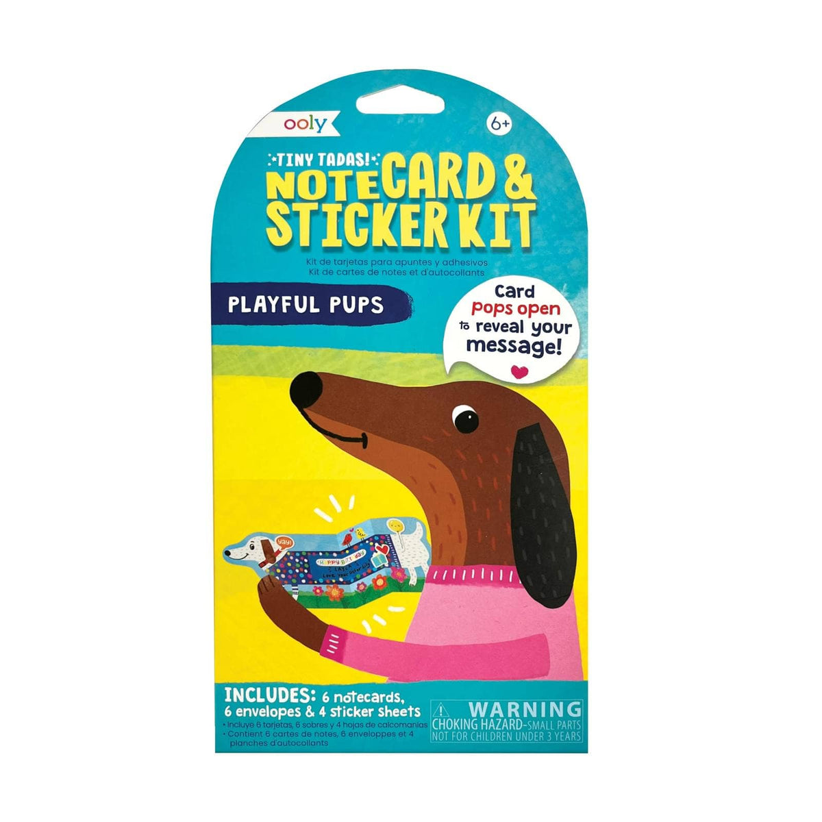 OOLY Tiny Tada! Note Cards &amp; Sticker Set | Playful Pups