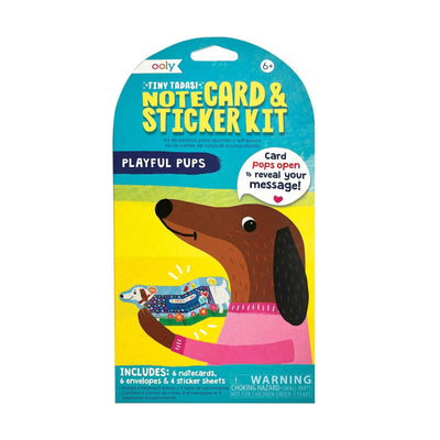 OOLY Tiny Tada! Note Cards & Sticker Set | Playful Pups