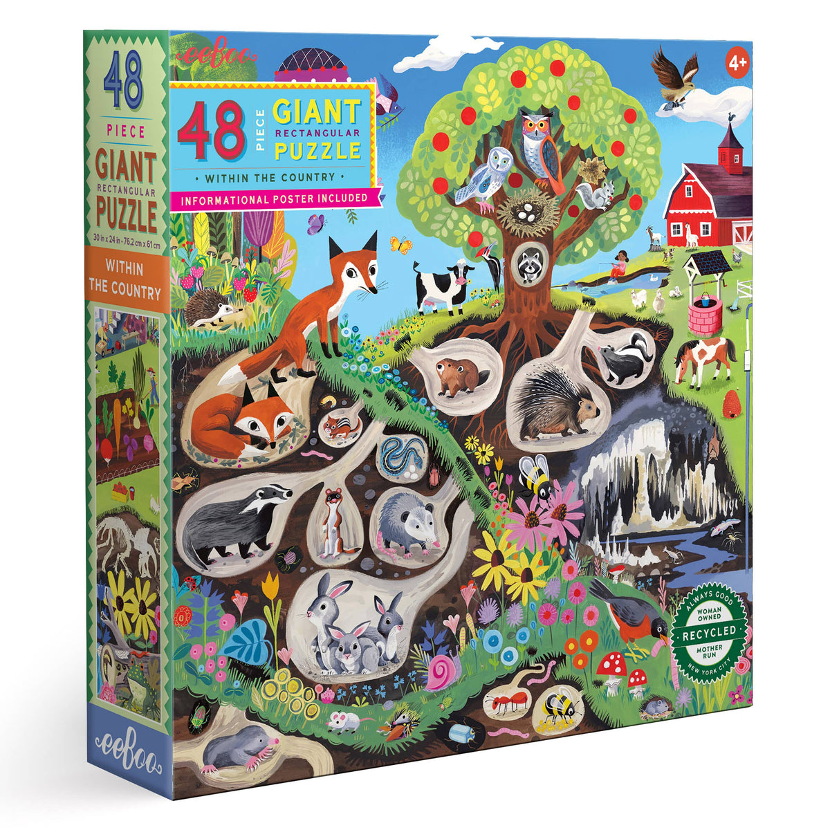 eeBoo Within the Country | 48 Piece Giant Puzzle