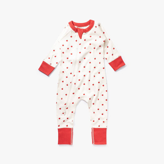 Sapling Child Zip Romper | Apple