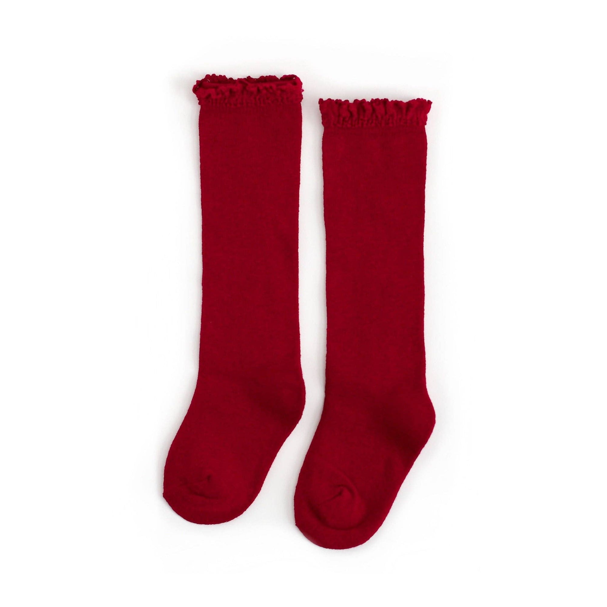 Little Stocking Co. Cherry Lace Top Knee High Socks