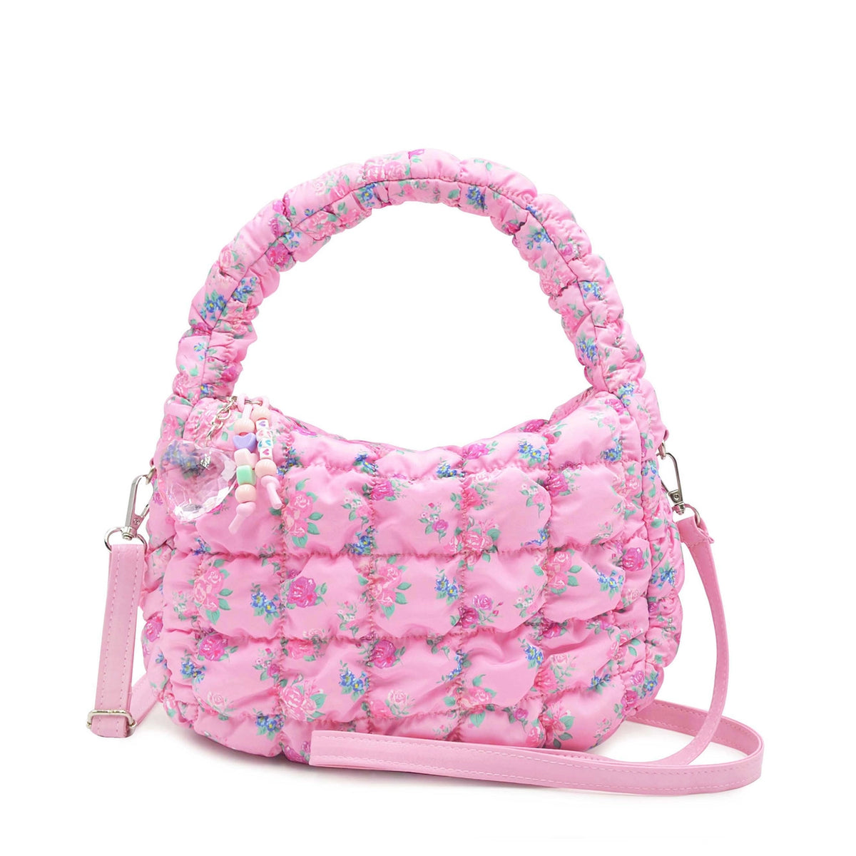 OMG Accessories Scrunch Floral Crossbody | Pink