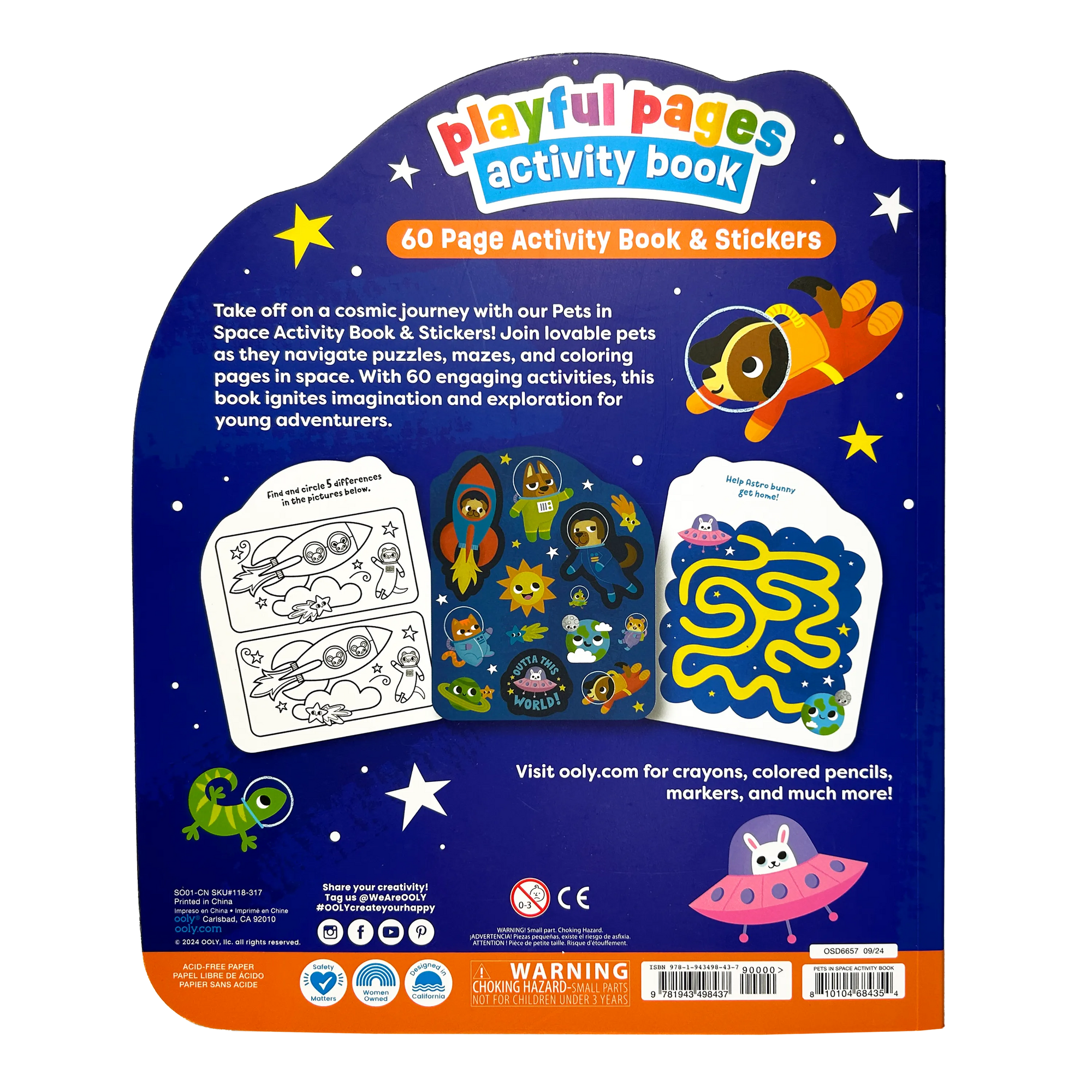 OOLY Playful Pages Activity Book | Pets in Space!