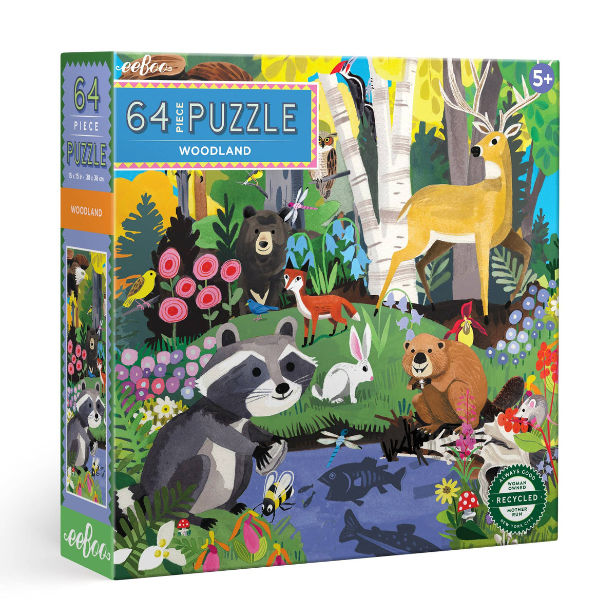 eeBoo Woodland 64 Piece Puzzle