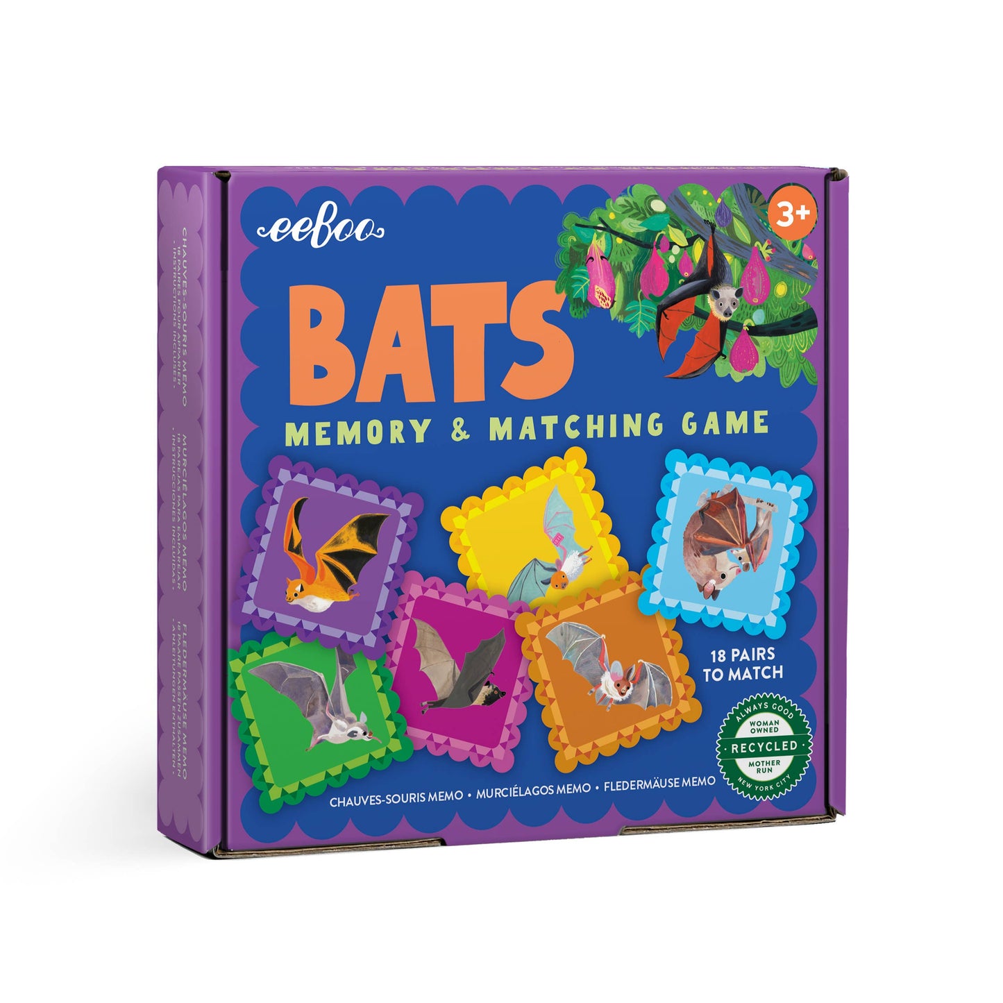 eeBoo - Bat Little Square Memory & Matching Game