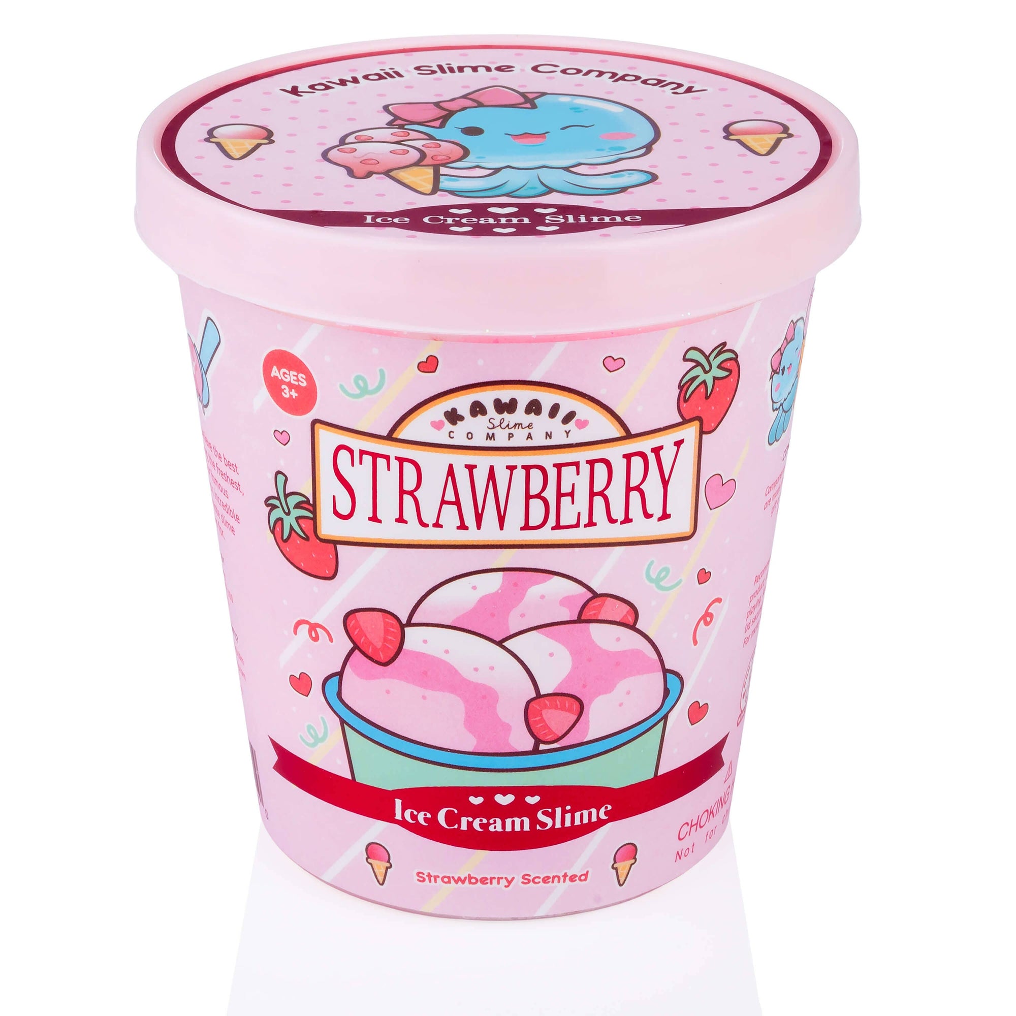 Kawaii Slime Company  Strawberry Scented Ice Cream Pint Slime