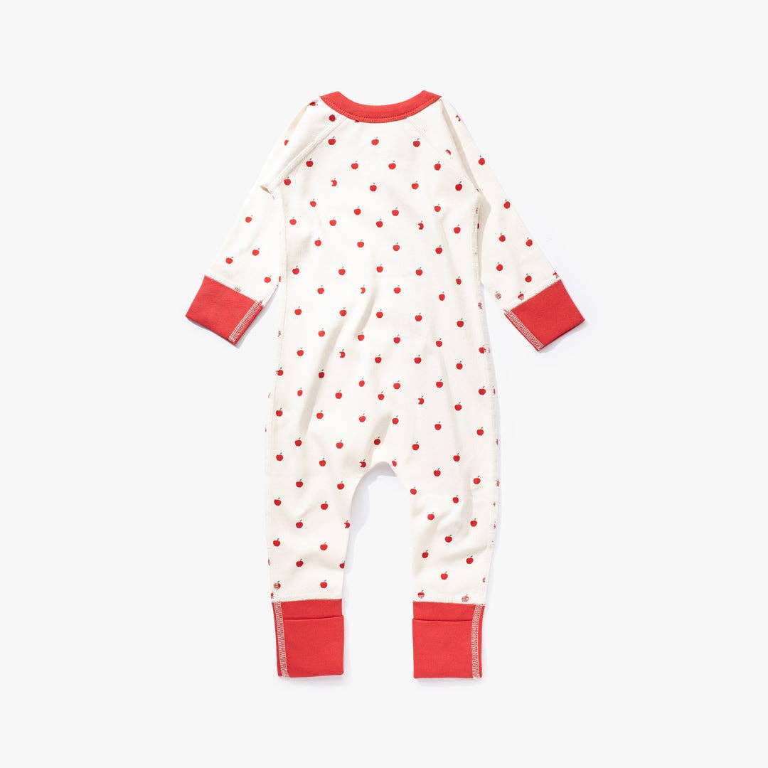 Sapling Child Zip Romper | Apple