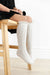 Little Stocking Co. Heathered Ivory Fancy Lace Top Knee High Socks