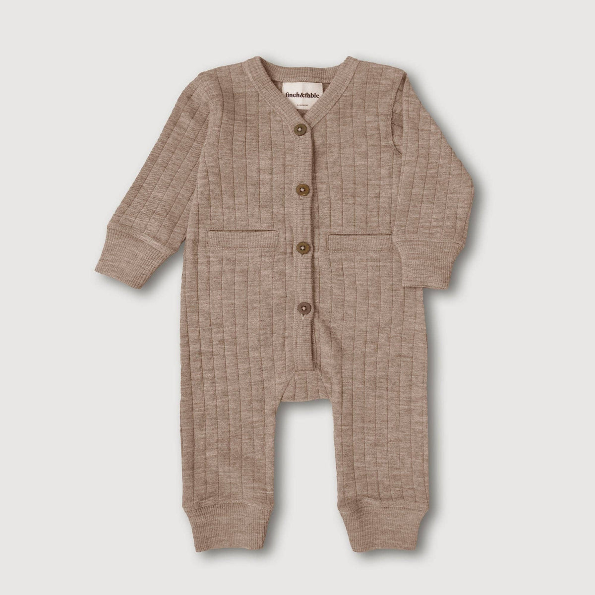 Finch &amp; Fable Wool Rib Playsuit | Sand