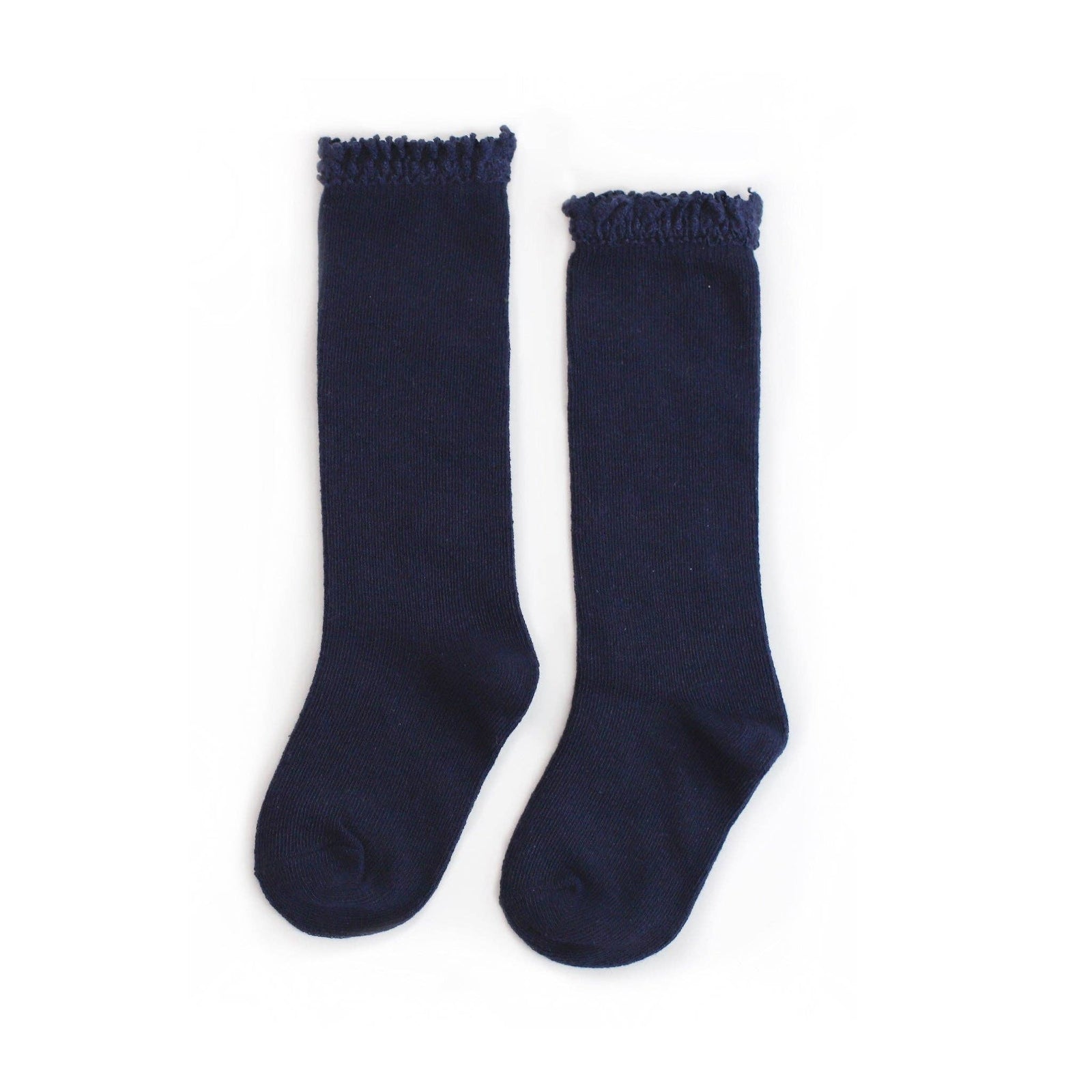 Little Stocking Co. Navy Lace Top Knee High Socks