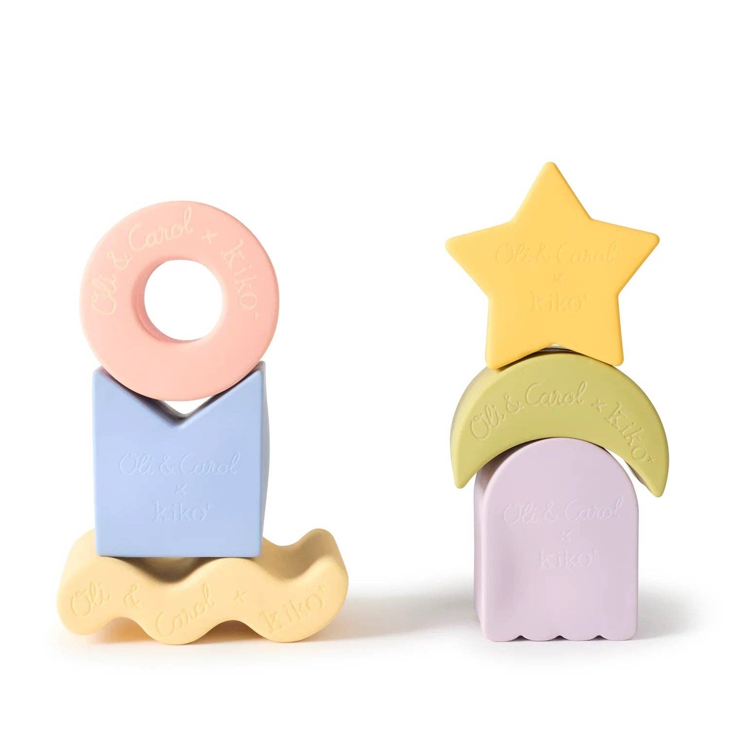 kiko+ & gg* Geometric Figures Baby Stacking Toy Blocks | Set of 6