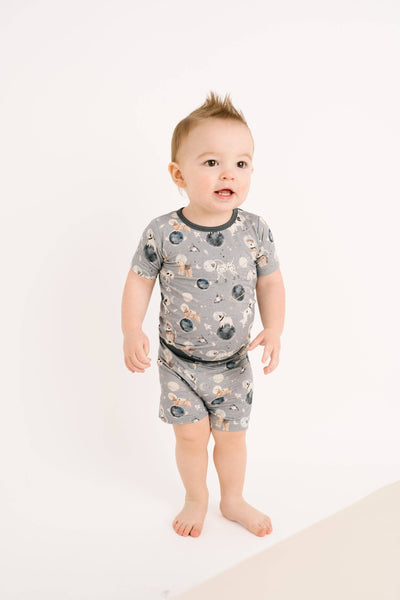 Astronaut Pups Bamboo Shorts Set