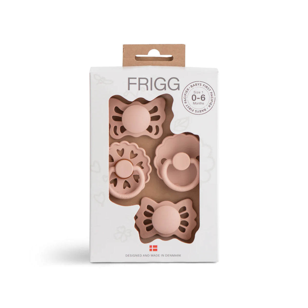 FRIGG Baby&#39;s First Pacifiers Floral Heart | Blush