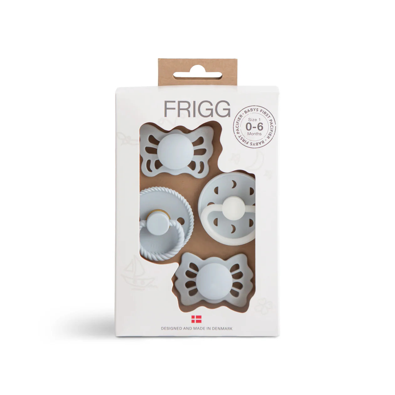 FRIGG Baby's First Pacifiers Moonlight Sailing | Powder Blue