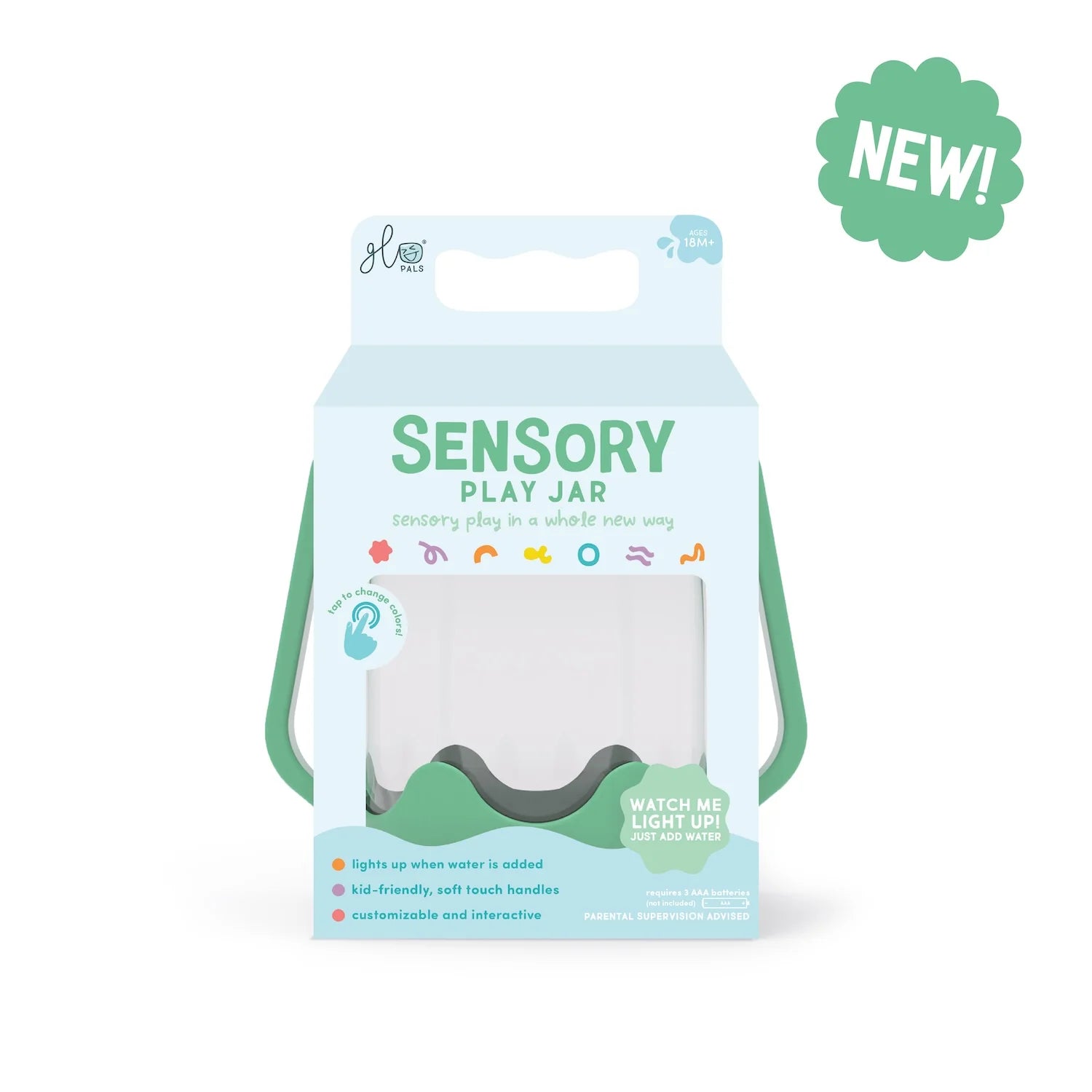 Glo Pals Sensory Play Jar | Teal