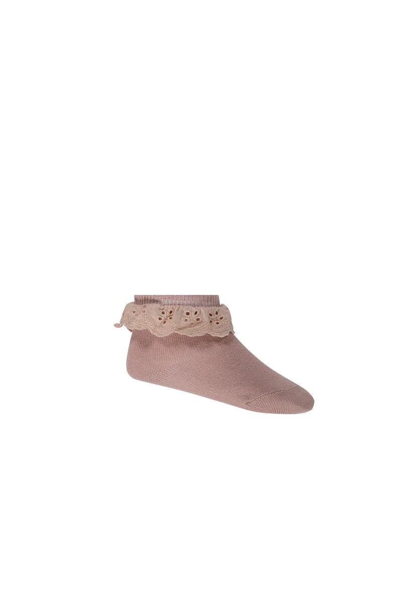 Jamie Kay Frill Ankle Sock | Mauve Shadow