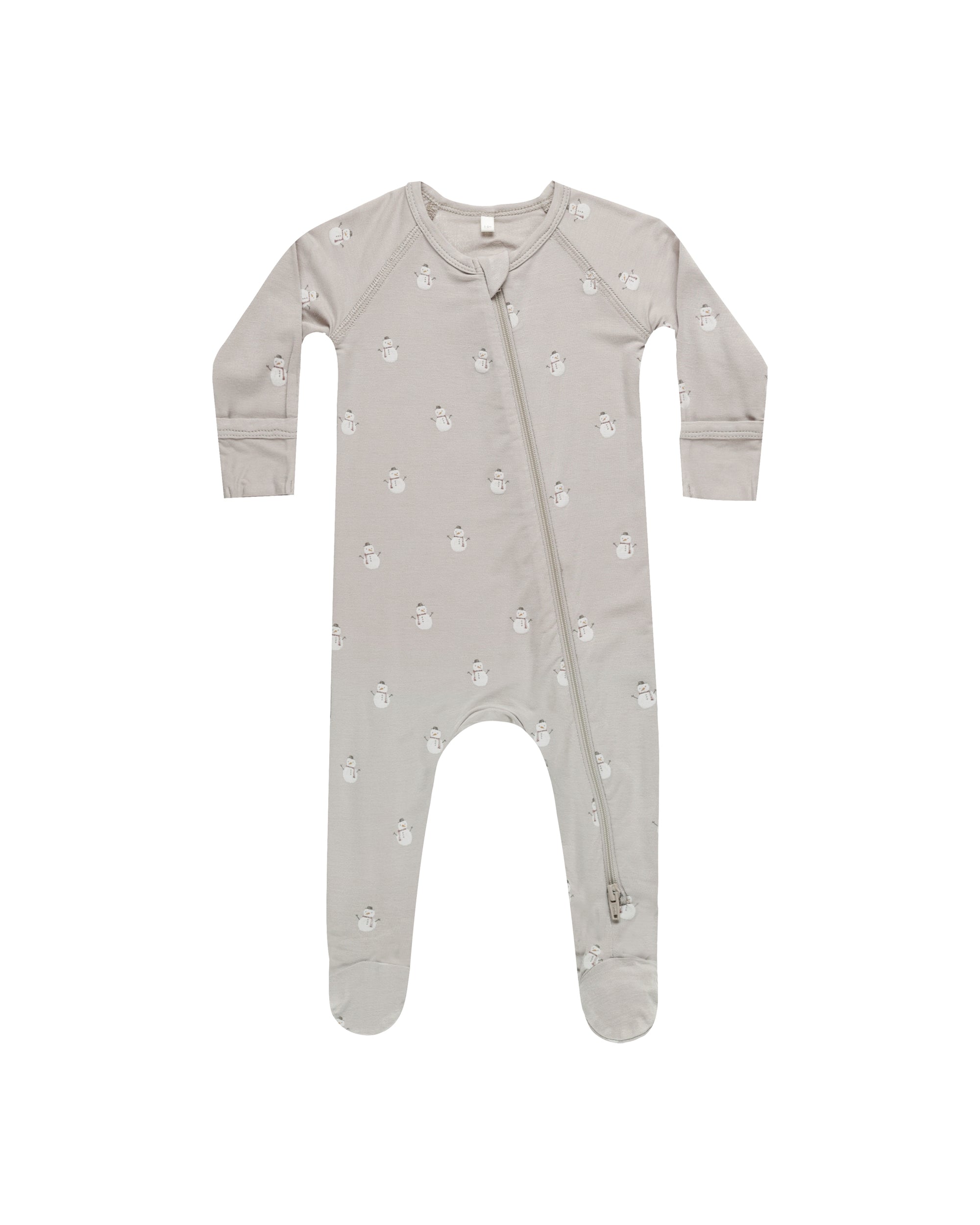 Quincy Mae Bamboo Zip Footie | Snowmen