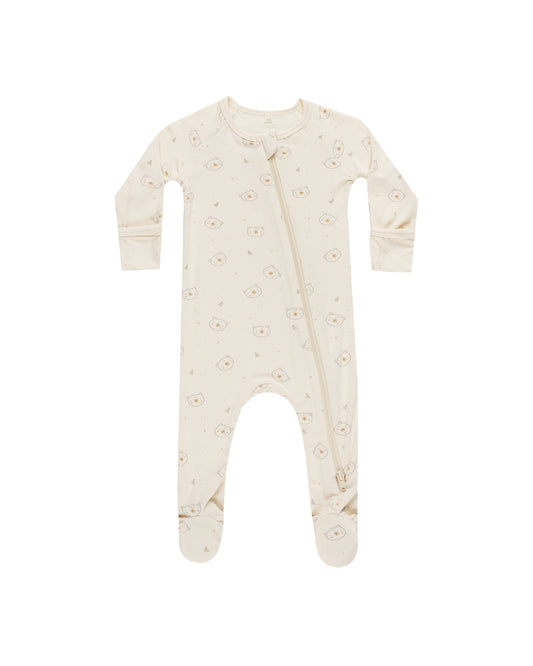 Quincy Mae Bamboo Zip Footie | Bears