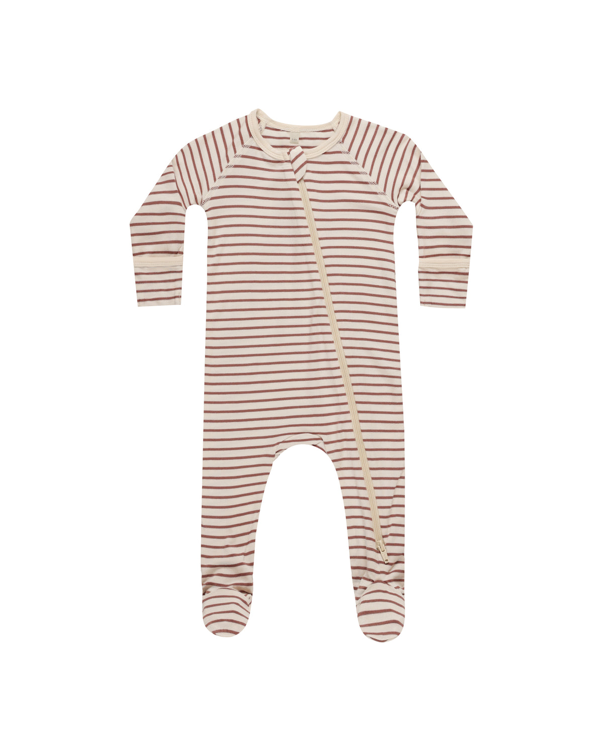 Quincy Mae Bamboo Zip Footie | Candy Cane Stripe