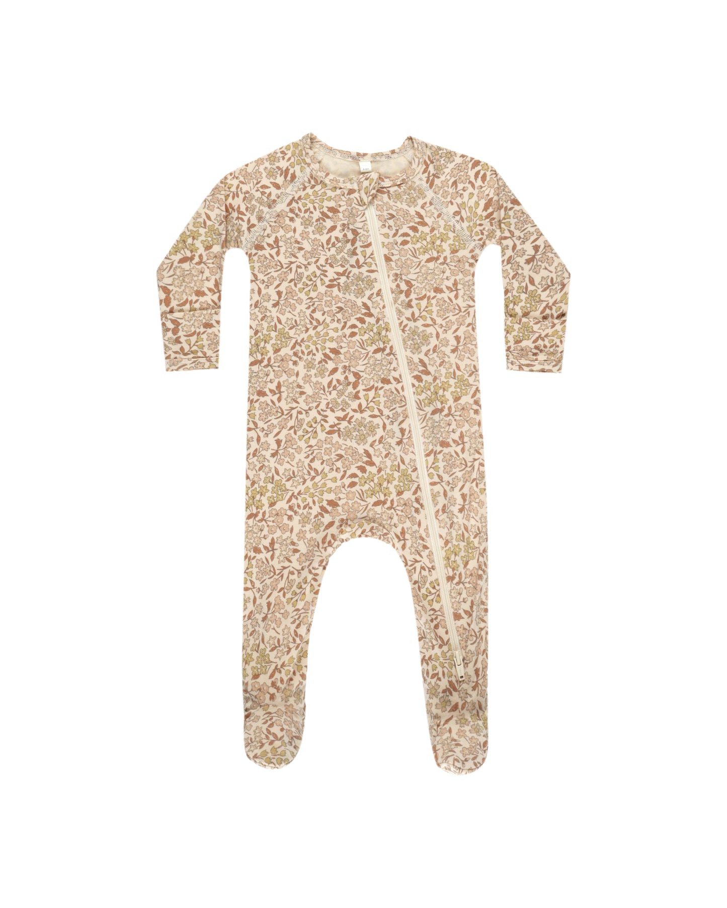 Quincy Mae Bamboo Zip Footie | Harvest Floral