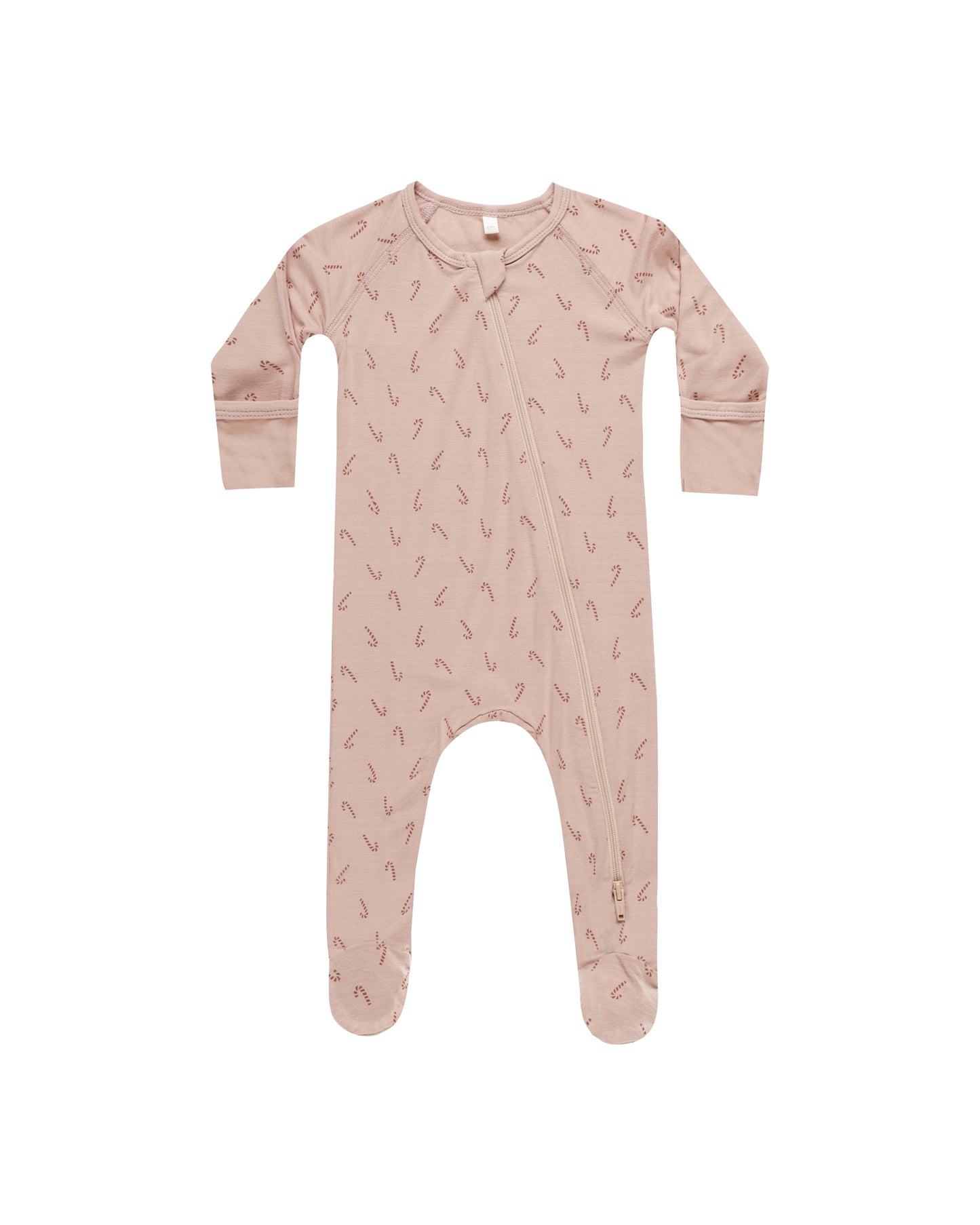 Quincy Mae Bamboo Zip Footie | Candy Cane