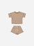 Quincy Mae Waffle Tee + Short Set | Clay Set