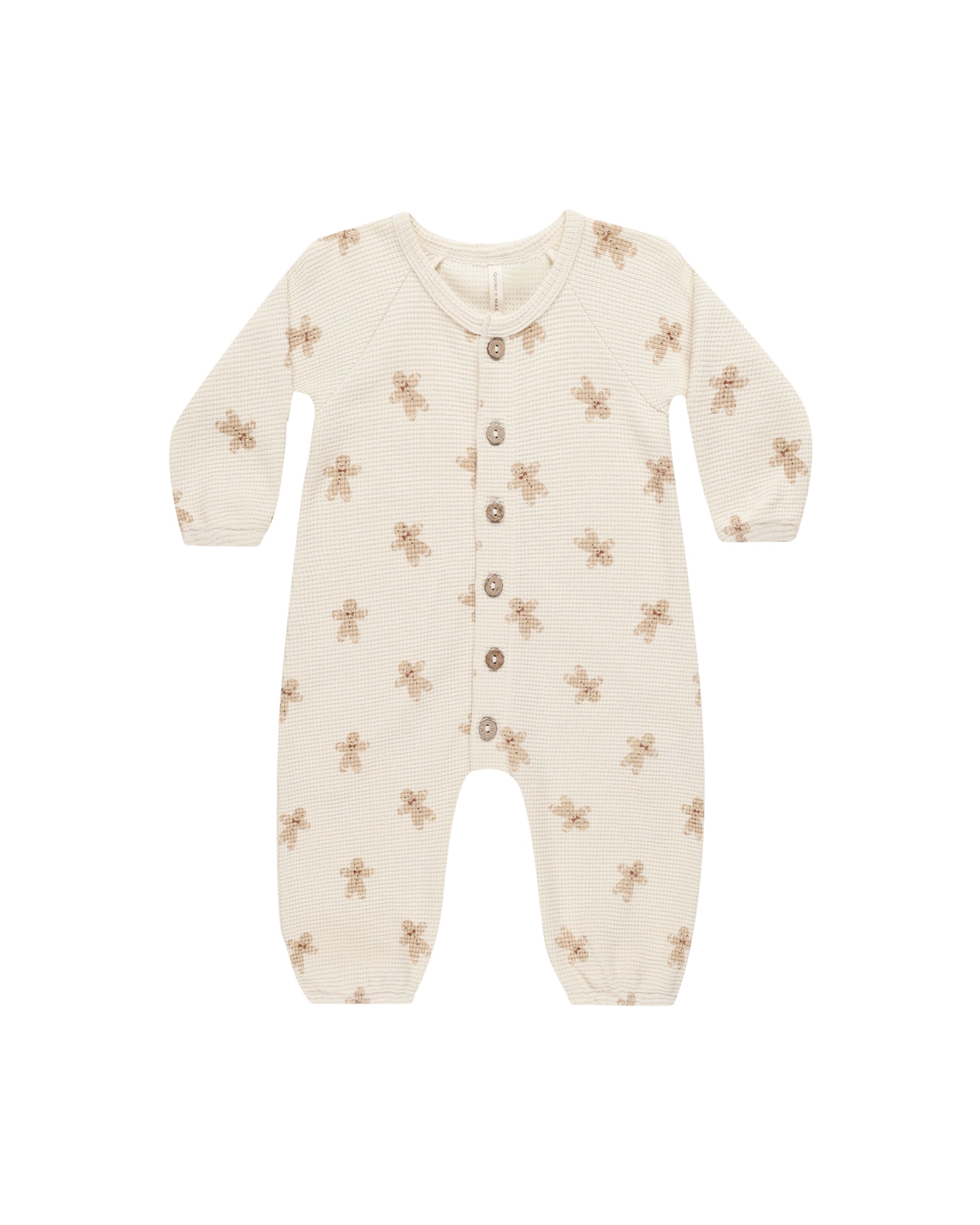 Quincy Mae Waffle Longsleeve Jumpsuit | Gingerbread