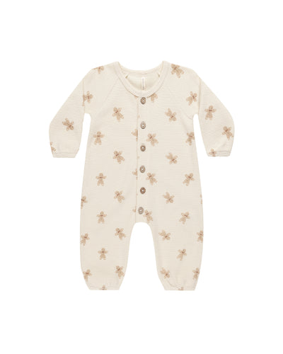 Quincy Mae Waffle Longsleeve Jumpsuit | Gingerbread