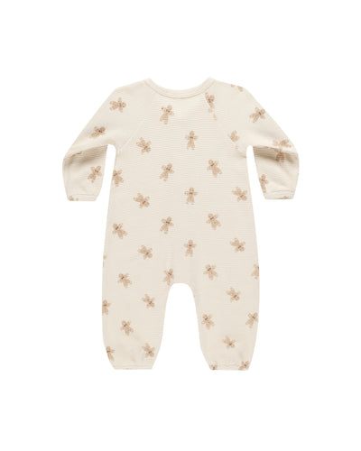 Quincy Mae Waffle Longsleeve Jumpsuit | Gingerbread