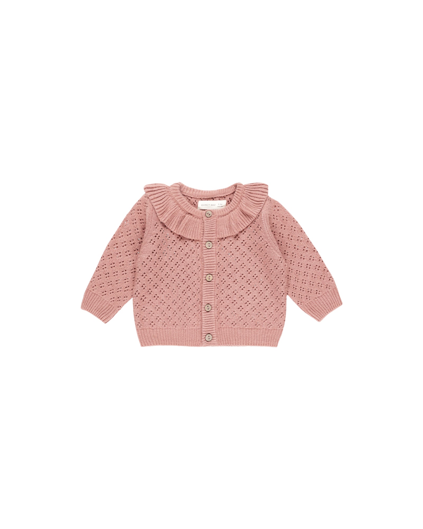 Quincy Mae Ruffle Collar Cardigan | Lipstick