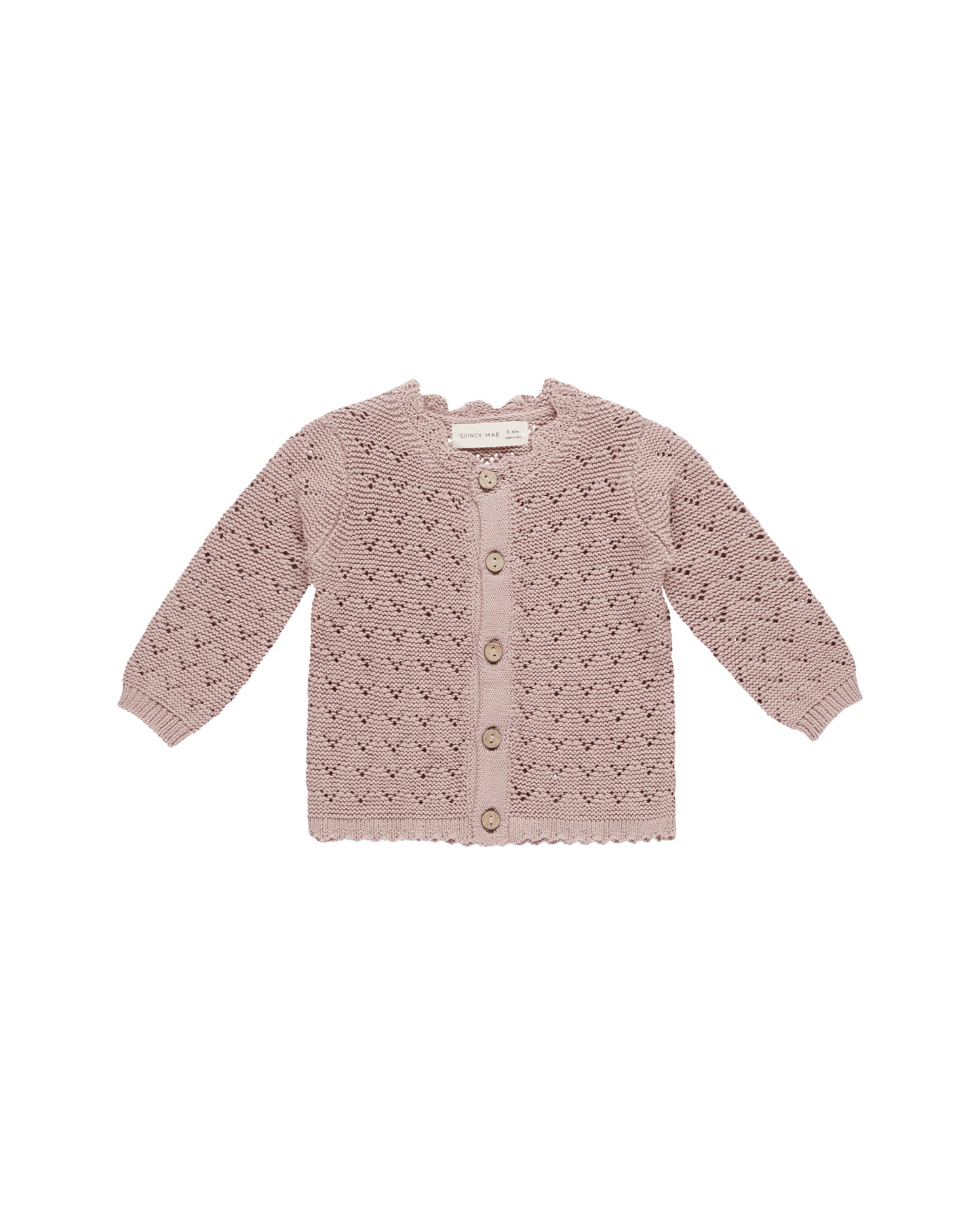 Quincy Mae Scalloped Cardigan | Mauve