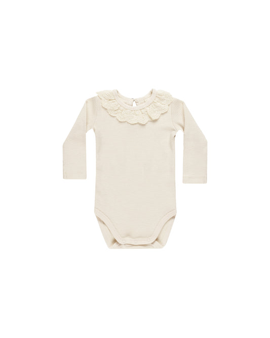 Quincy Mae Ruffle Collar Bodysuit | Natural