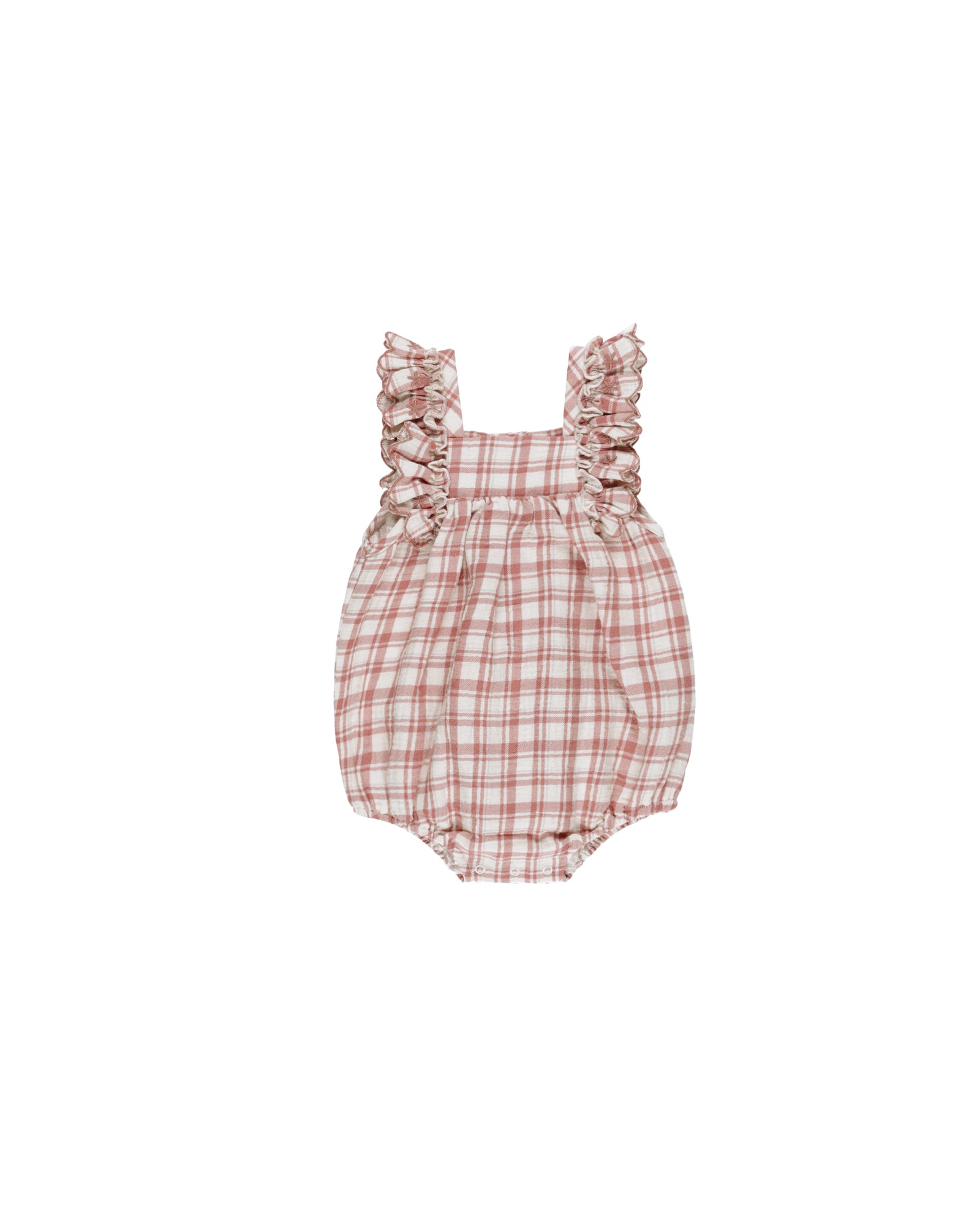 Quincy Mae Maya Romper | Pink Plaid