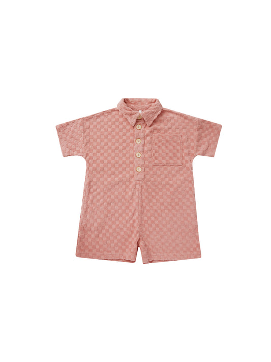 Rylee + Cru Frankie Romper | Pink Check