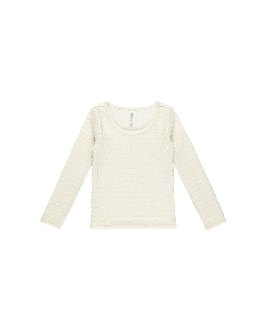 Rylee + Cru Textured Longsleeve Top  | Ivory