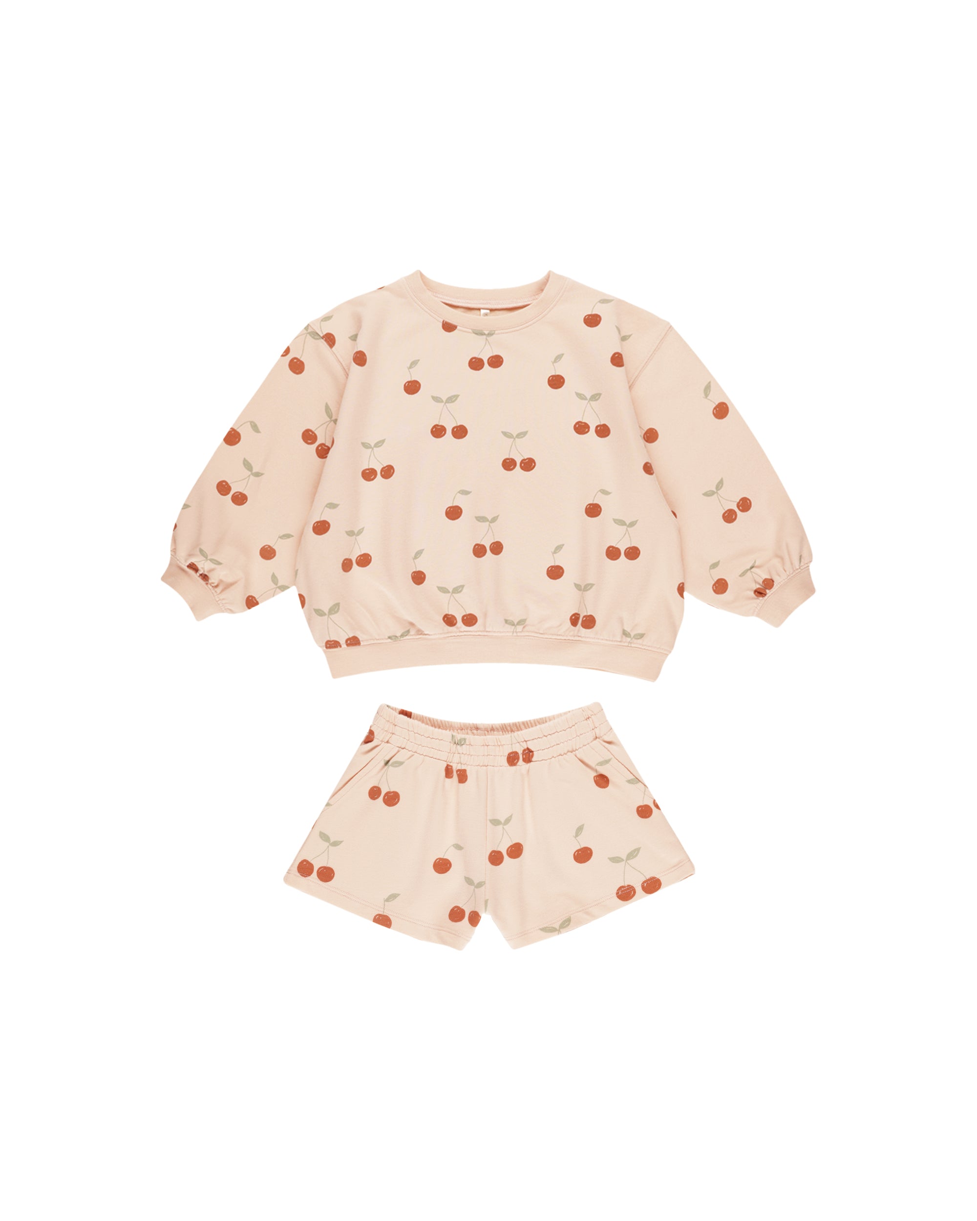 Rylee + Cru Summer Terry Set | Cherries