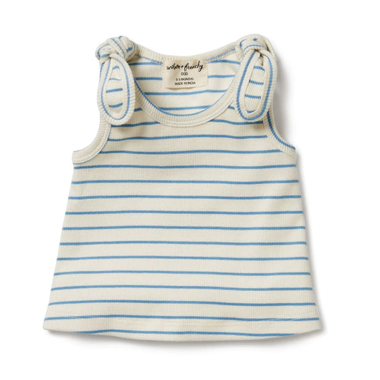 Wilson + Frenchy Organic Tie Singlet | Petite Blue